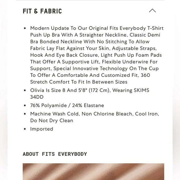 SKIMS FITS EVERYBODY PUSH-UP BRA - Picture 2 of 13